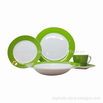 Fine Porcelain 20-piece Dinner Set in Rim-shape, with Decal
